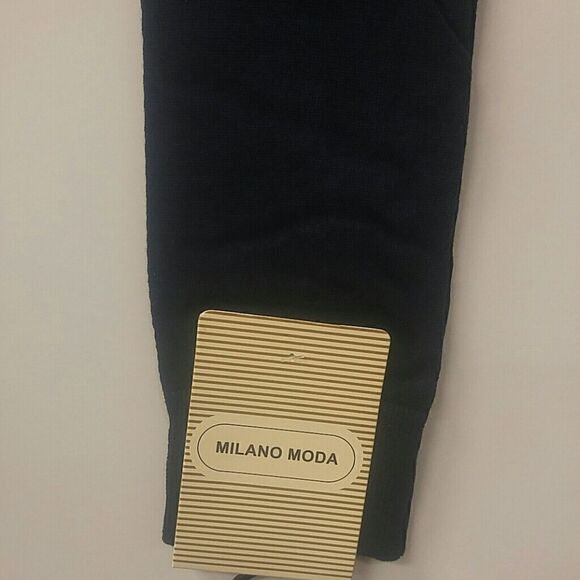 MEN'S MILANO MODA COTTON BLEND DRESS SOCK NAVY - Picture 2 of 3